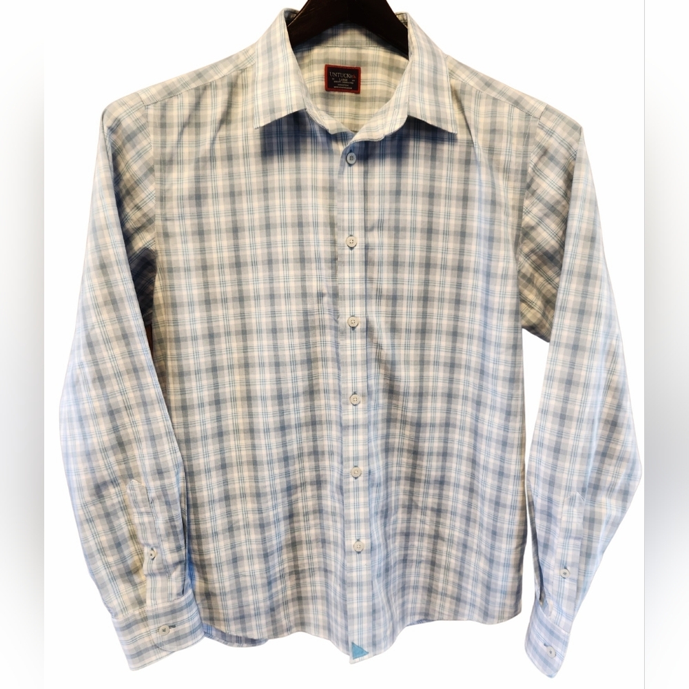 UNTUCKit -‎ Men's Shirt - Size Large Slim Fit - Blues/White